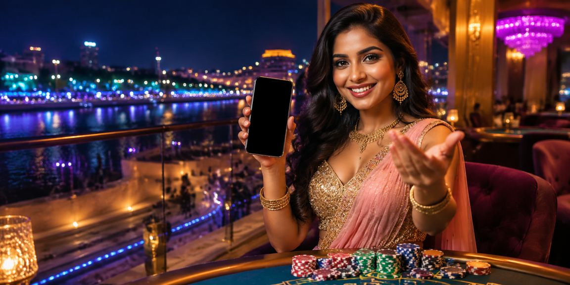 Cricket fan using mobile phone for betting at Ahmedabad riverfront