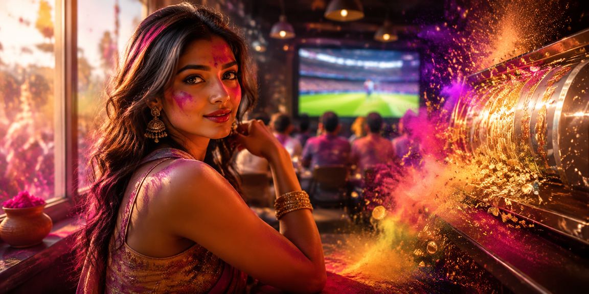 IPL cricket fans celebrating Holi festival with betting excitement